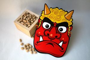 setsubun oni mask and beans